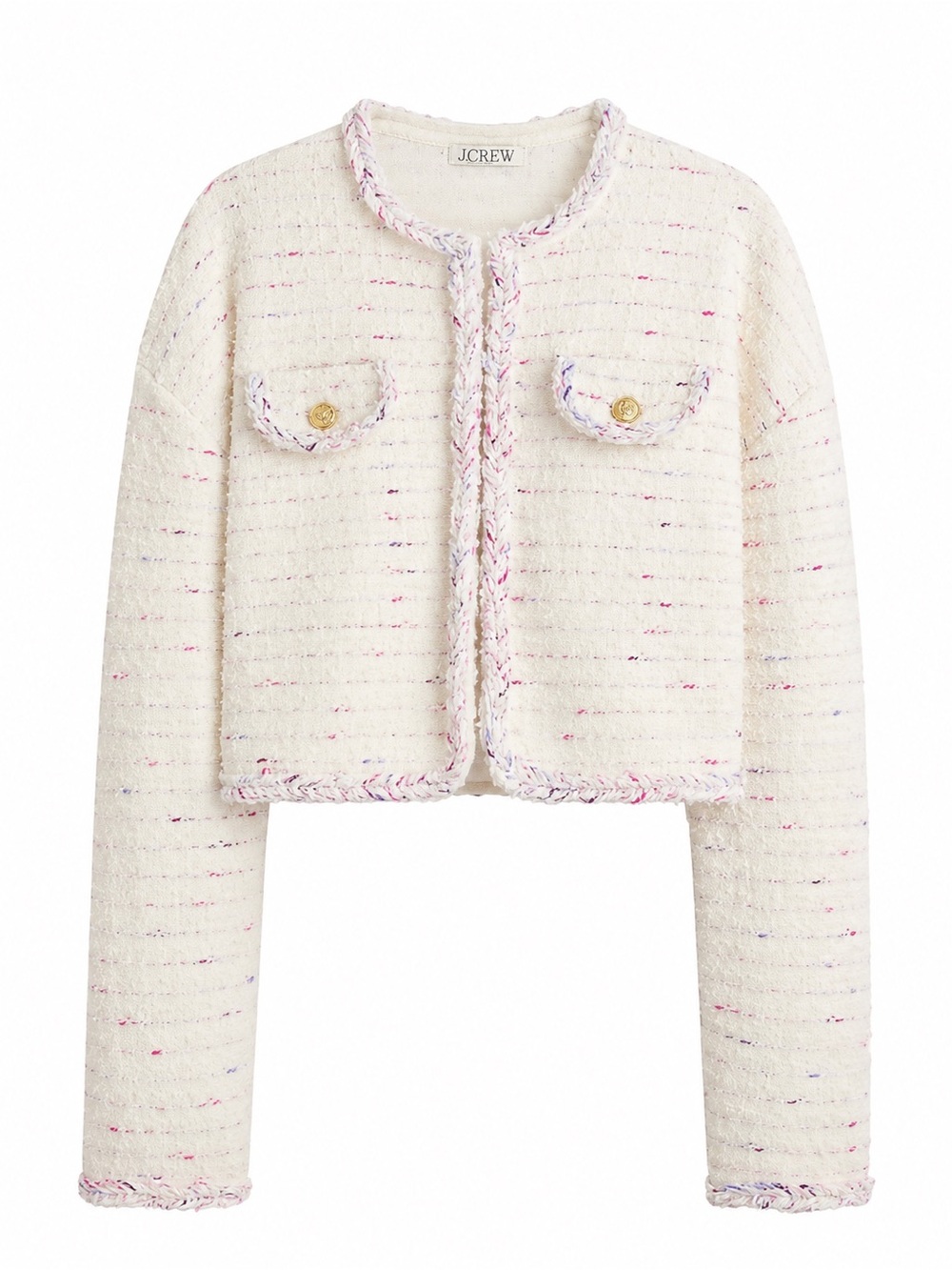 J. Crew NWT Cropped Lady Jacket Marled Yarn Preppy Classic Stretch Womens XS